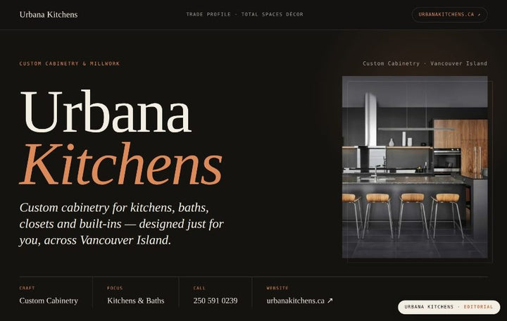 Sample Editorial profile: Urbana Kitchens